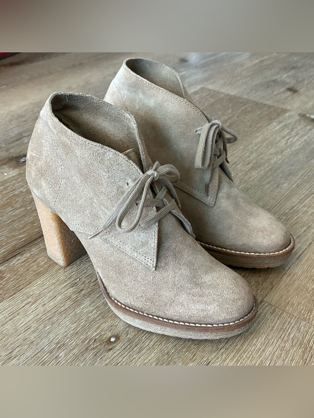 J.Crew Macalister Beige Suede Ankle Boots Women’s Size 7 
Made In Italy